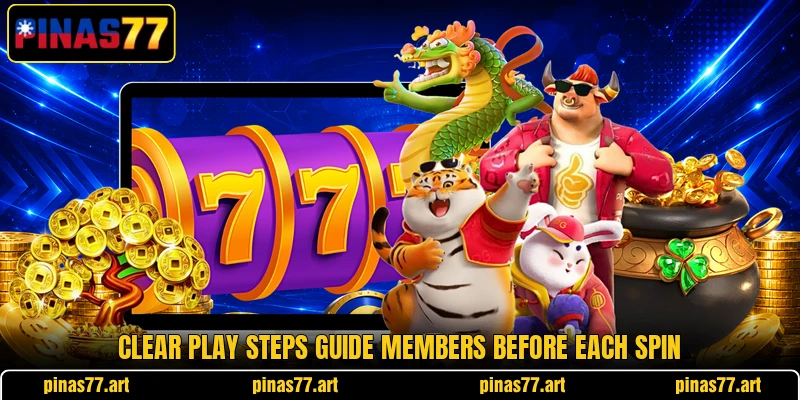 Clear play steps guide members before each spin Clear play steps guide members before each spin