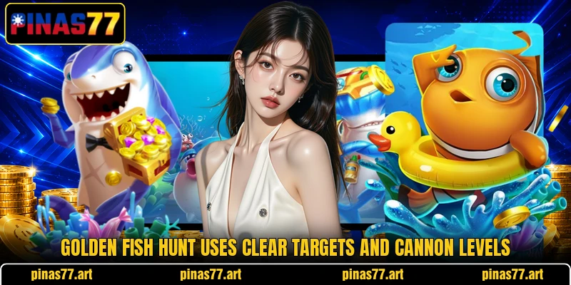Golden Fish Hunt uses clear targets and cannon levels Golden Fish Hunt uses clear targets and cannon levels