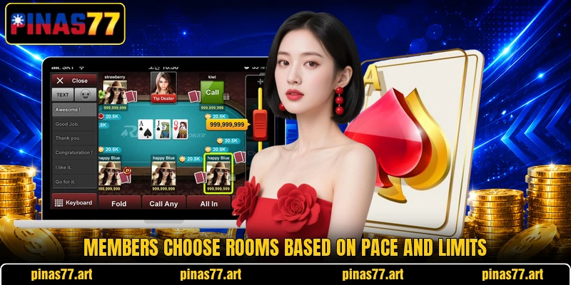 Members choose rooms based on pace and limits Members choose rooms based on pace and limits