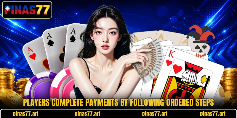 Players complete payments by following ordered steps Players complete payments by following ordered steps