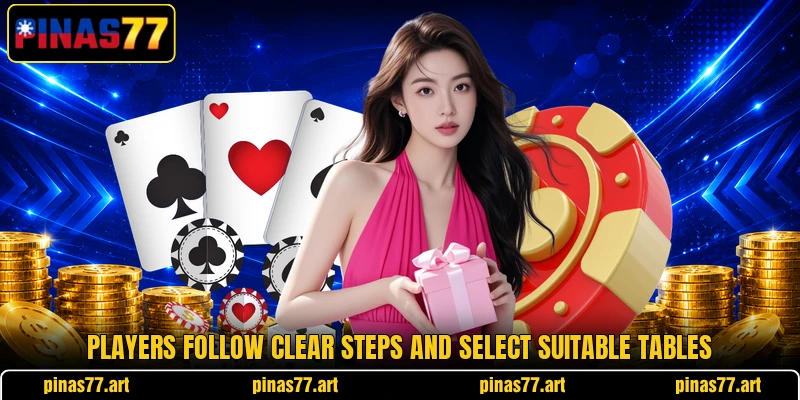 Players follow clear steps and select suitable tables Players follow clear steps and select suitable tables