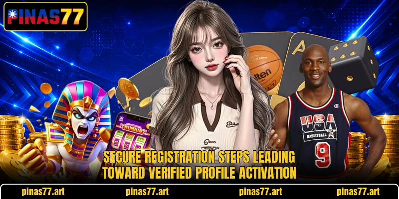 Secure registration steps leading toward verified profile activation Secure registration steps leading toward verified profile activation